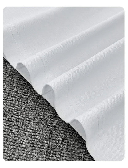 White cotton fabric with soft textured weave and stitched hem on american hip hop summer neymar short sleeve t-shirt