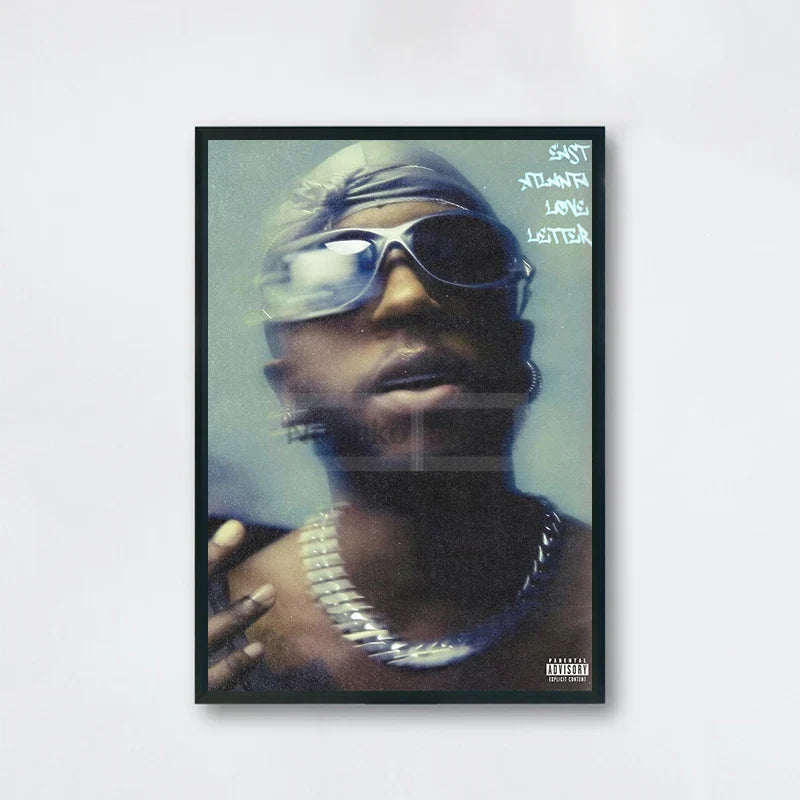 Black-framed future album poster with american rapper future wearing reflective sunglasses for home room rap decor