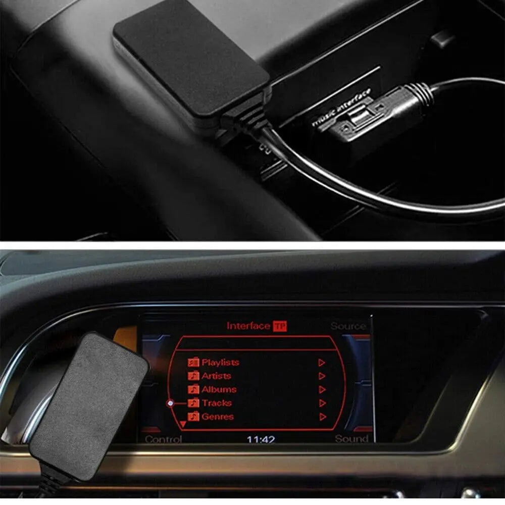 Black rectangular mmi bluetooth music interface audio cable adapter with usb for audi q7rs4 rs5 rs6 connection port