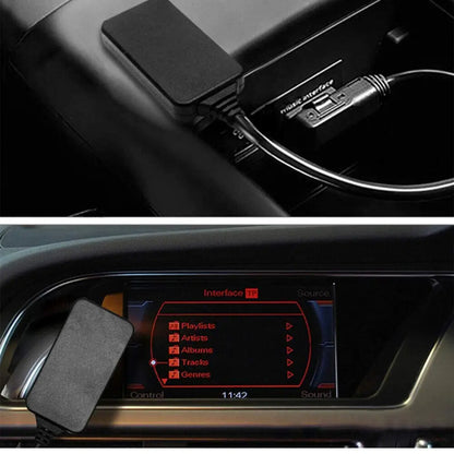 Black rectangular mmi bluetooth music interface audio cable adapter with usb for audi q7rs4 rs5 rs6 connection port