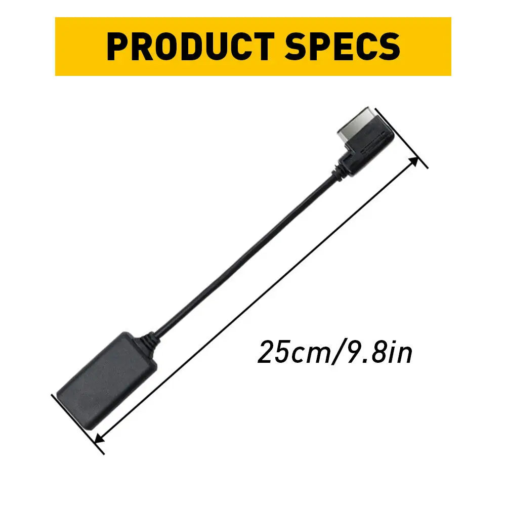 Black usb-a to micro-usb audio cable adapter 25cm for ami mmi bluetooth music interface compatible with q7rs4 rs5 rs6