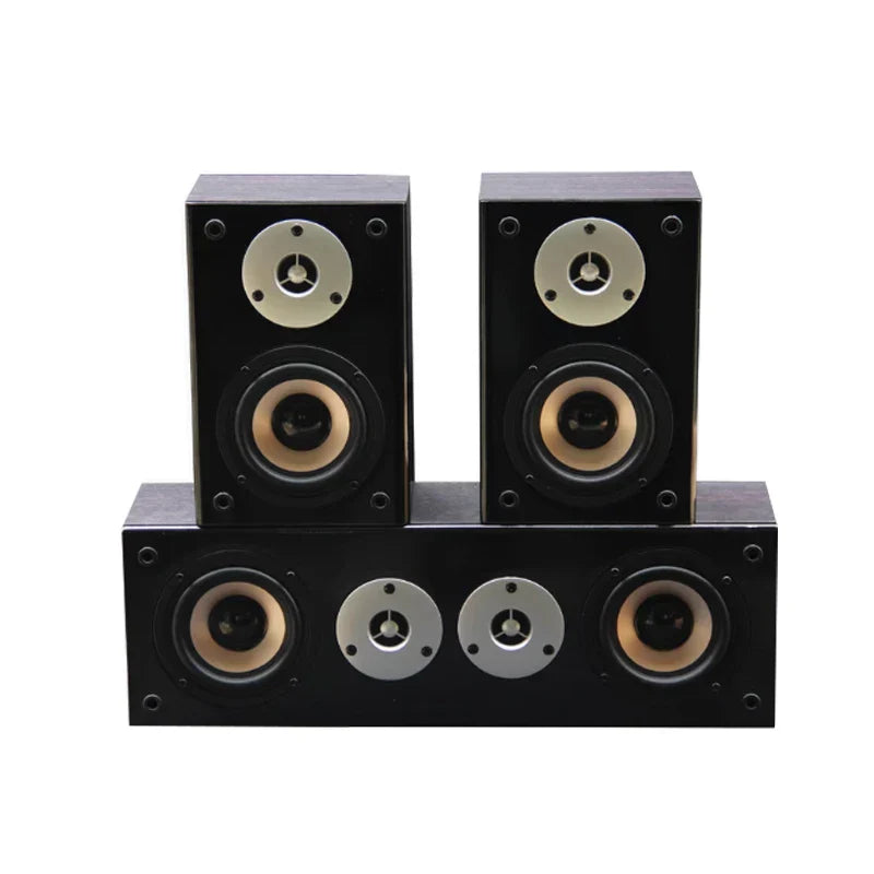 Black rectangular AOSIBAO inch passive speakers with ohm mounted mid silver tweeter ring for theater combination audio