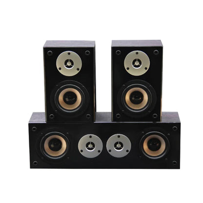 Black rectangular AOSIBAO inch passive speakers with ohm mounted mid silver tweeter ring for theater combination audio