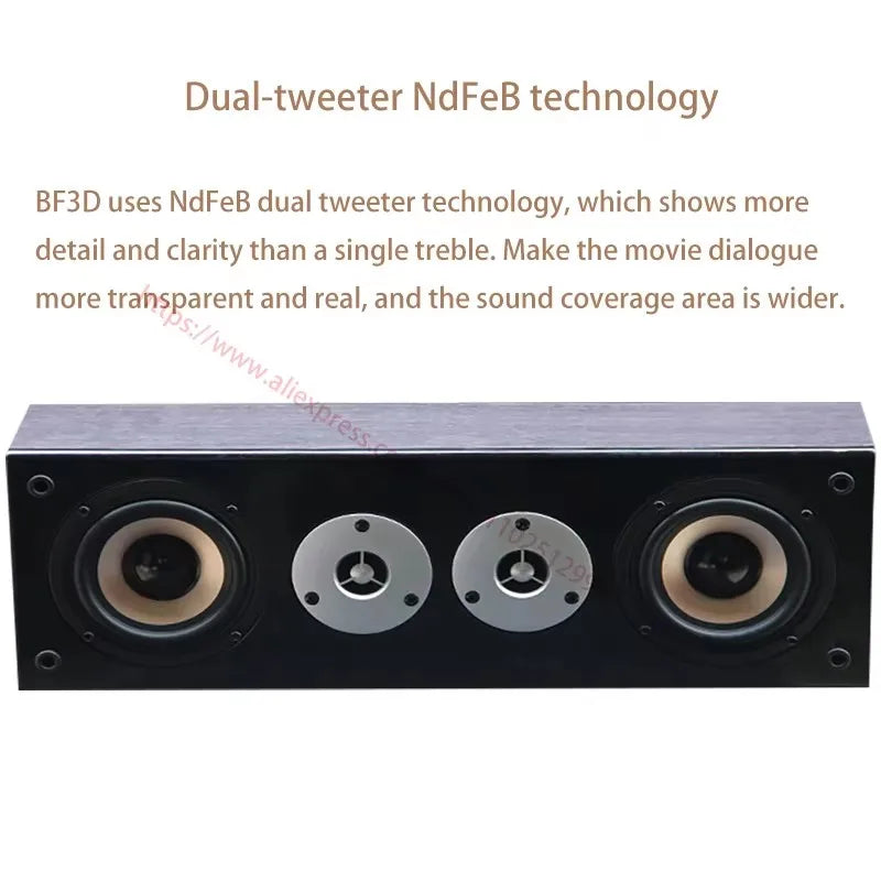 Black rectangular aosibao 4 inch passive speakers with dual ndfeb tweeters and wooden-grain finish for theater combination audio