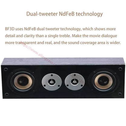Black rectangular aosibao 4 inch passive speakers with dual ndfeb tweeters and wooden-grain finish for theater combination audio