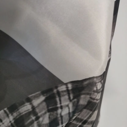 Black and white plaid fabric with soft translucent overlay for rockys flag 3x5fts 2x3fts rapper room aesthetic music album decor