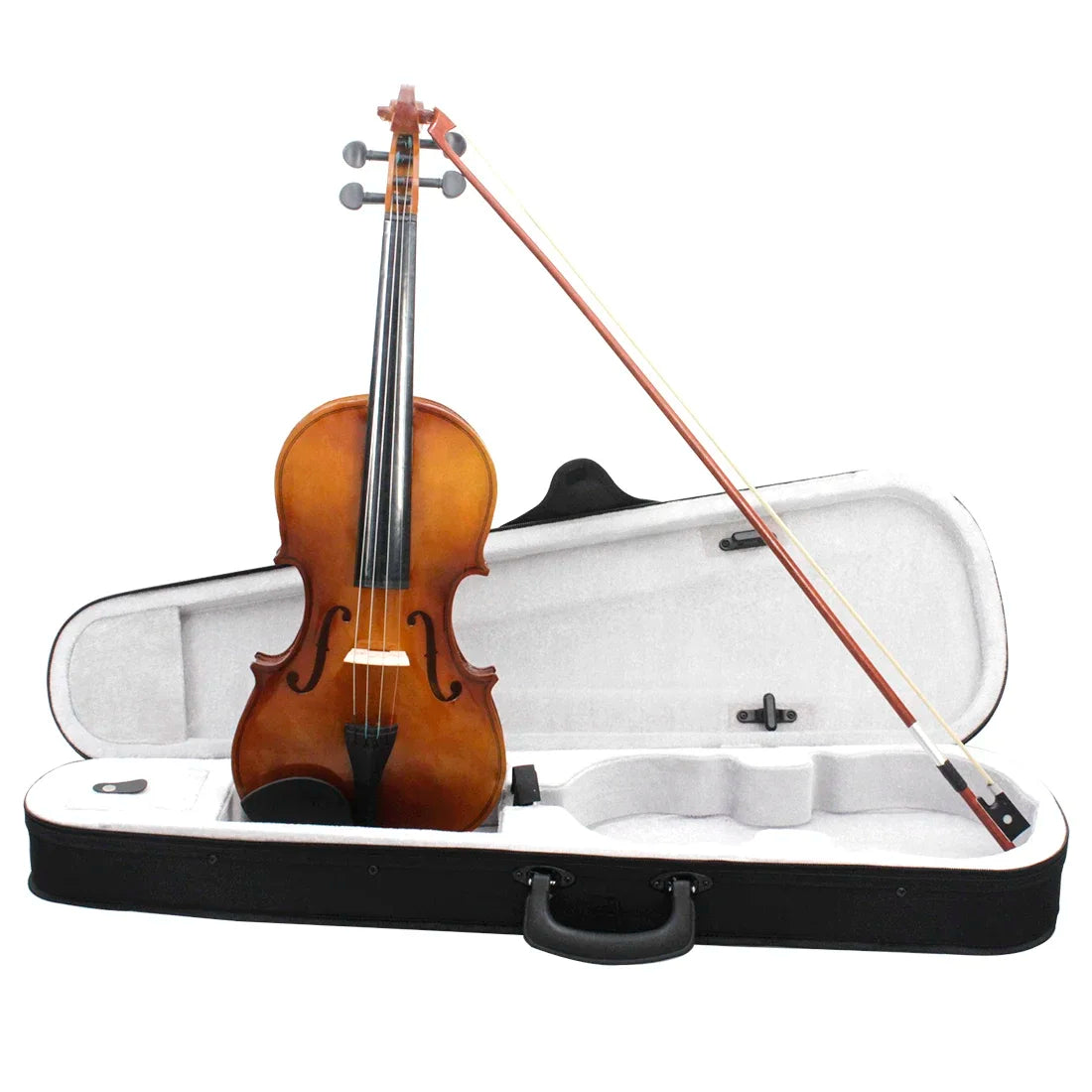 A polished wooden astonvilla 4/4 acoustic violino vintage with amber finish case bow beginner musical instrument gift