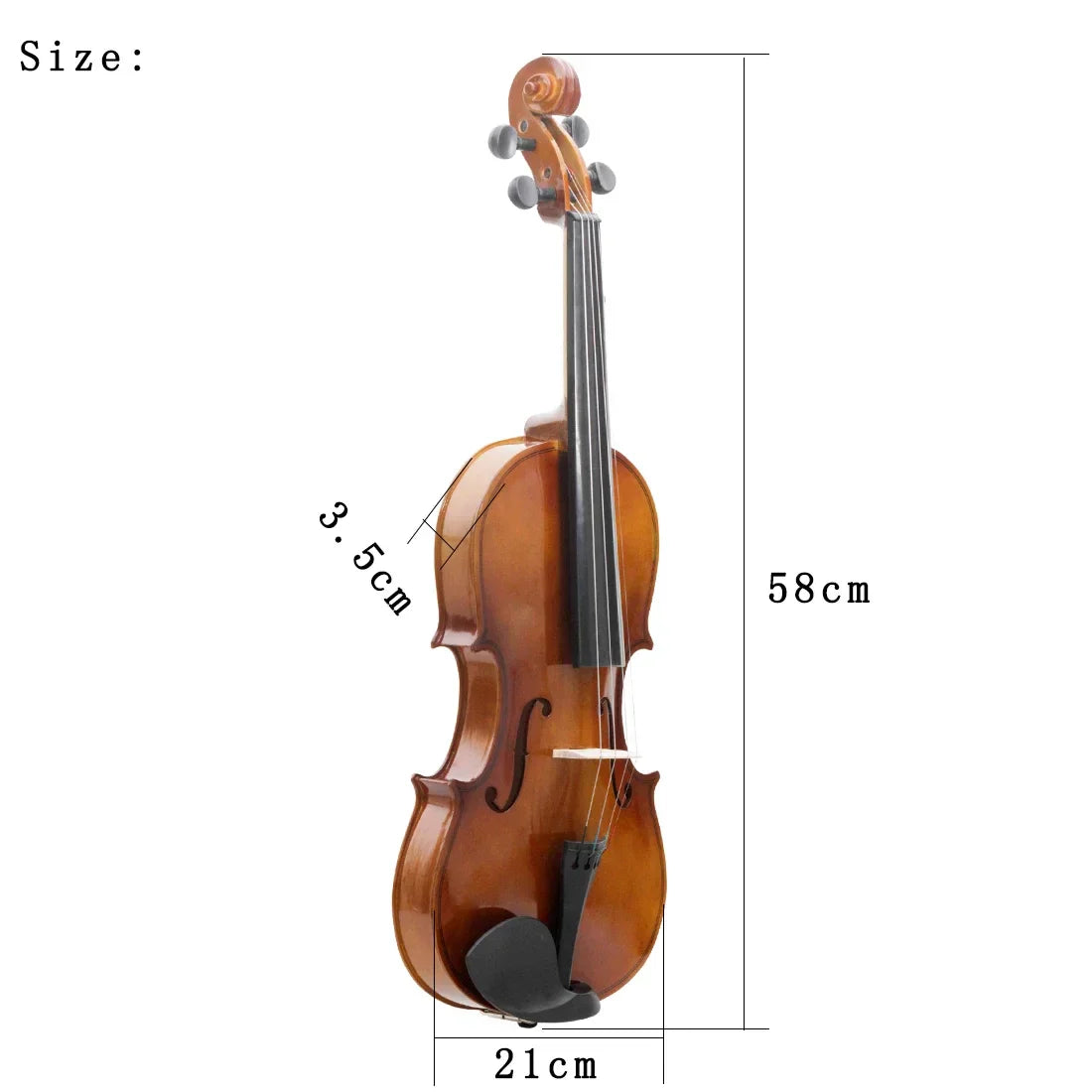 A polished wooden astonvilla 4/4 acoustic violino vintage style violin with black fittings and case bow beginner gift