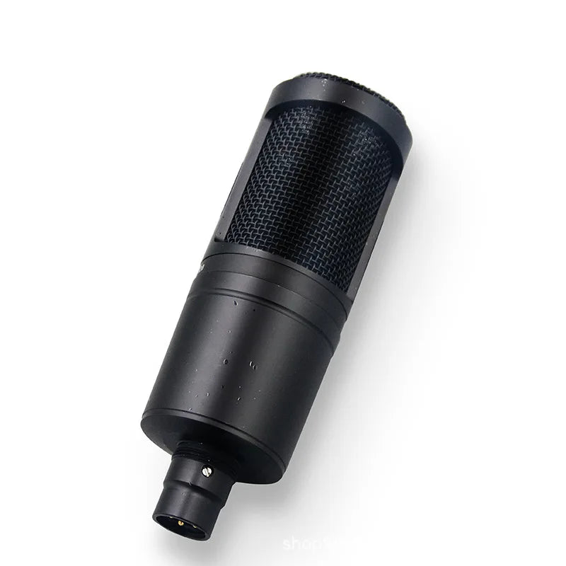 Black at2020 microphone wired condenser mic with mesh grille and matte finish for microphone anchor recording and film project home use