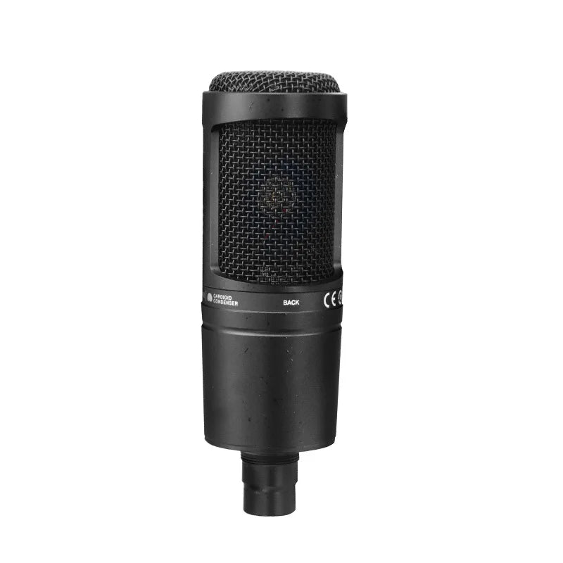 Black at2020 microphone wired condenser microphone with mesh grille and matte finish for film project home studio use