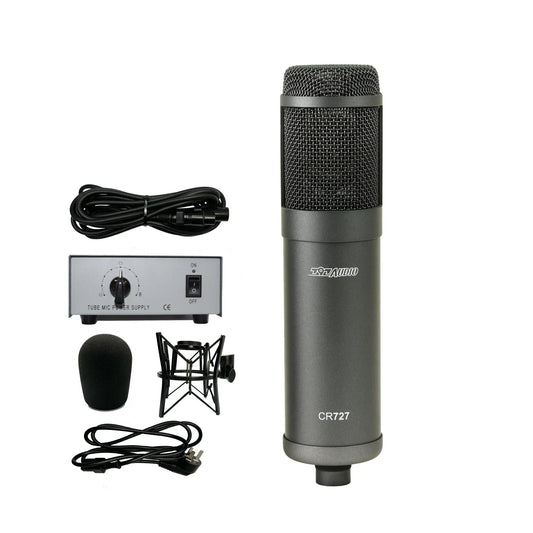 Black matte-finish sage audio cr727 atrc02 professional singing large diaphragm condenser for customized desktop recording