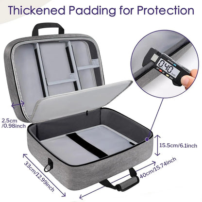 Gray textured audio mixer travel case with black trim, 10mm padding, top handle, and strap for protective dj mixer storage