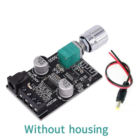 Black circuit board high power digital amplifier stereo board with silver capacitors green knob chrome volume control