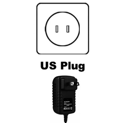 Black plastic ac adapter with us plug and textured sides for dvd speaker analog stereo audio splitter 1x4 use
