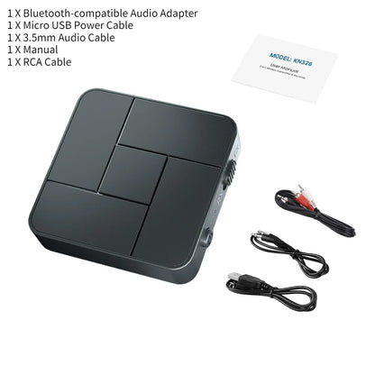 Black rectangular matte audio transmitter receiver bluetooth-compatible 5.0 rca wireless music adapter for car intelligent systems