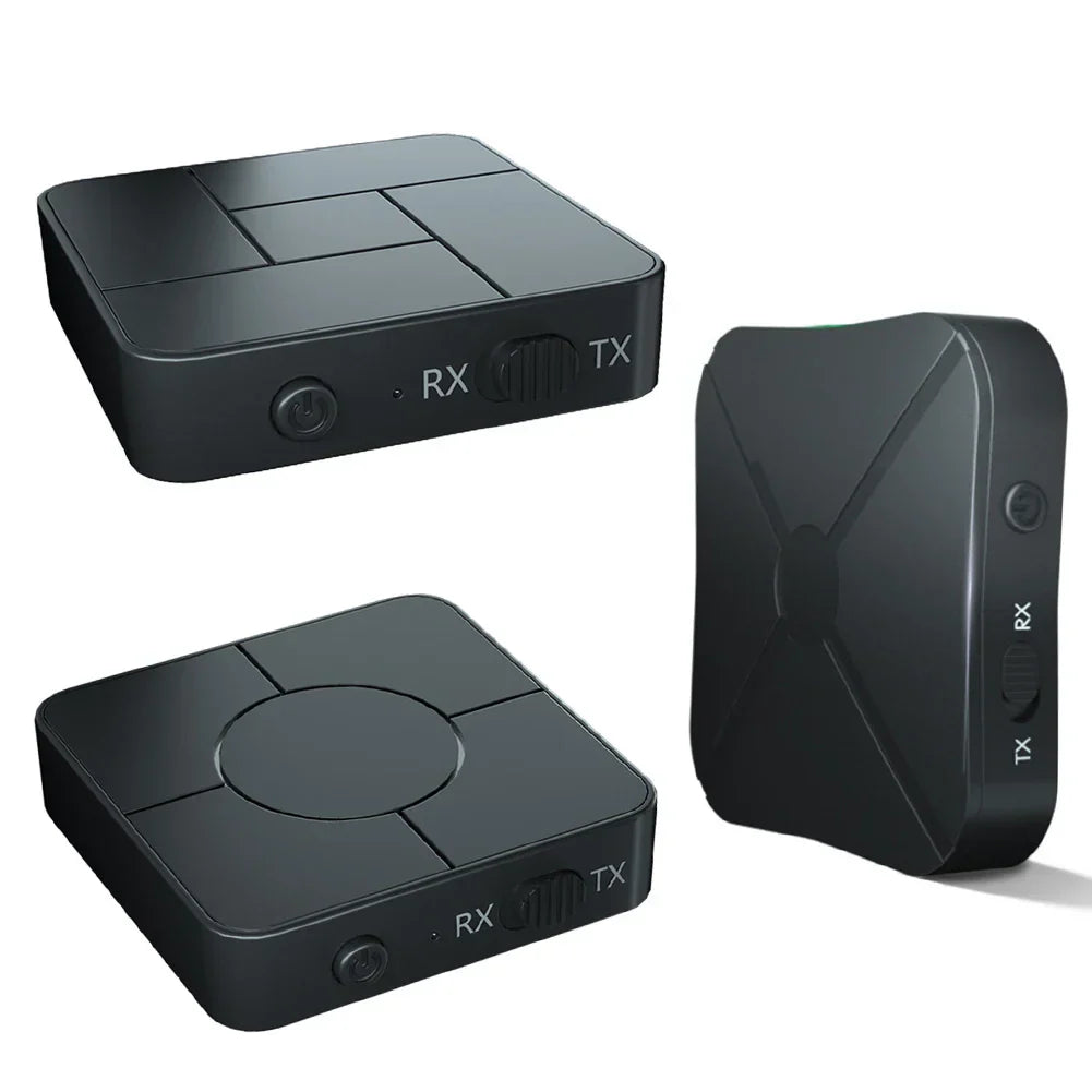 Black wireless bluetooth 5.0 rca wireless music audio adapter transmitter receiver set with mic for car intelligent use