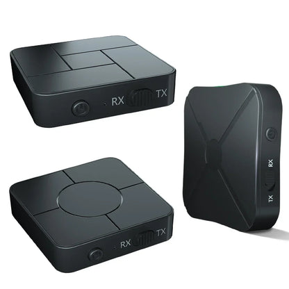 Black wireless bluetooth 5.0 rca wireless music audio adapter transmitter receiver set with mic for car intelligent use