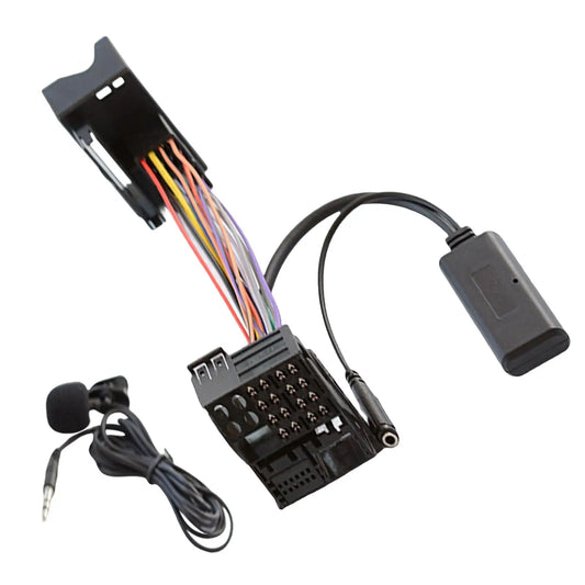 Black car audio adapter hd sound with multi-colored wiring and separate mic for e86 z4 e83 r53 music receiver use