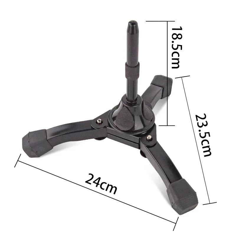 Black metal clarinet instrument stand with three adjustable legs portable foldable universal metal stand display rack