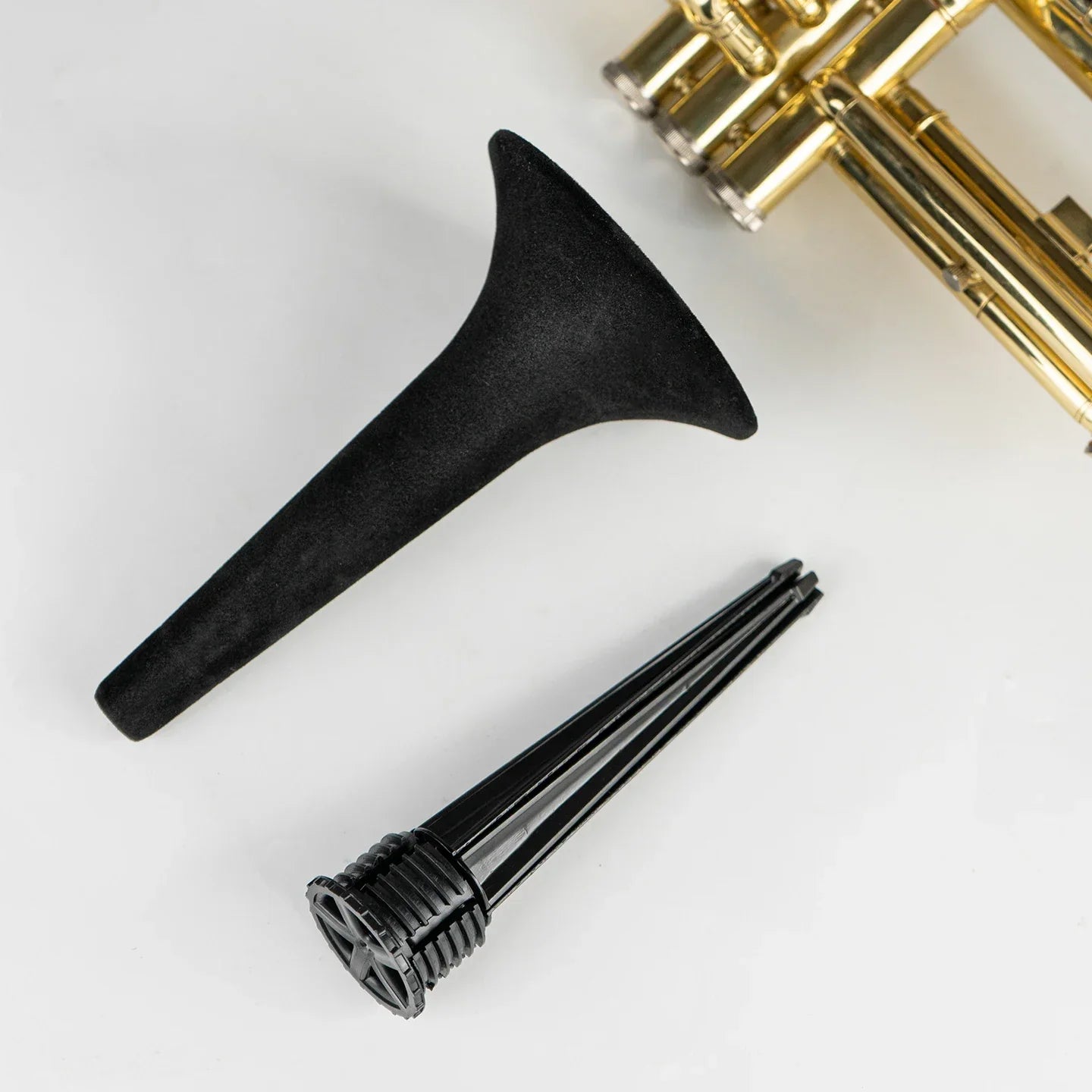 Black plastic trumpet mouthpiece cover and stand portable foldable trumpet instrument stand for trumpet rack display