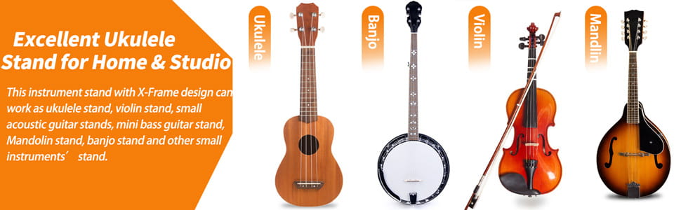 Wooden Ukelele Stand Holder Musical Instrument Stand Concert Portable Wood Stand For Small Guitar Violin Banjo