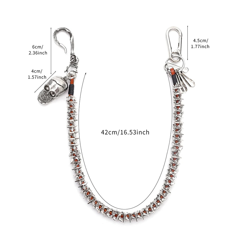 Personalized alloy keel pants chain, hip-hop motorcycle riding decoration, wallet chain, Halloween gift accessories