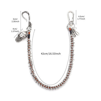 Personalized alloy keel pants chain, hip-hop motorcycle riding decoration, wallet chain, Halloween gift accessories