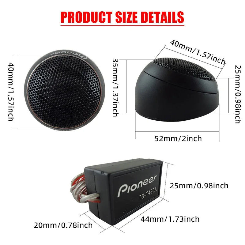 1Pair 300W Car Stereo Speakers Music Car Tweeters Car Audio Silk Film Speaker Boxes High-Pitched Modificat Tweeter Loudspeaker