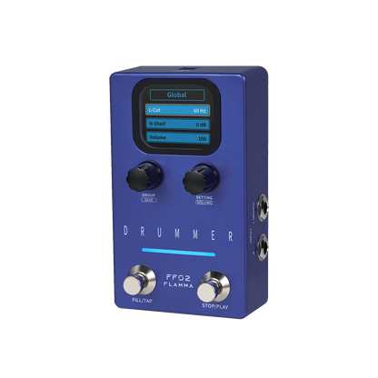 Flamma FF02 Daul Footswitch Drum Machine Guitar Effect Pedal 11 Drum Grooves 6 Preset Saving Slots Tap Tempo Function