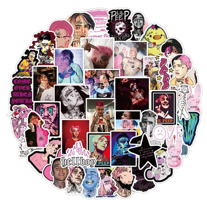 10/30/50PCS Lil Peep Rapper Stickers Luggage Skateboard Waterproof DIY Waterproof Graffiti Classic Toy Decals Sticker Kid Gift