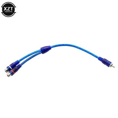 Car MP3 Audio RCA Y Splitter Cable Adapter Cord Converter Splitter Cable Female Male Power For Subwoofer Portable Speaker Player