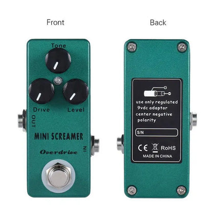 MOSKYAUDIO MINI Screamer Effect Pedal Overdrive Effects Processors for Guitar Synthesizer Double Bass Drum Pedal Tube