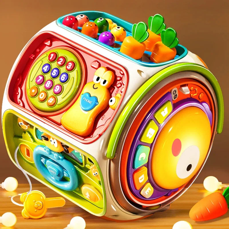Multicolored plastic baby cell phone toy with sound light education features for 12 months kids gifts development