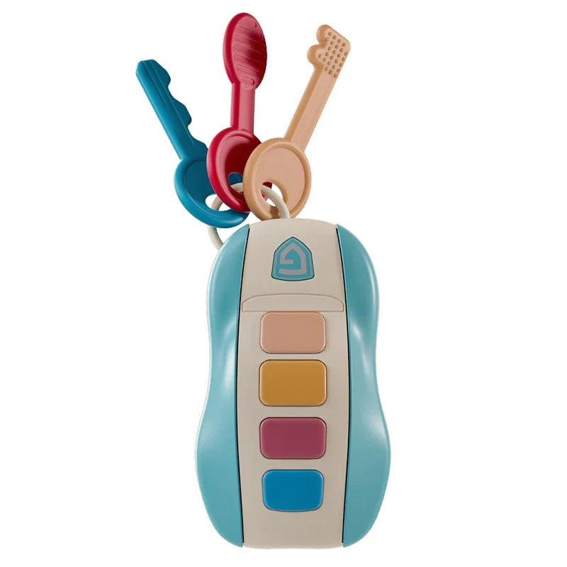 Colorful plastic baby toys musical car key vocal with four buttons and three keys for pretend play educational use