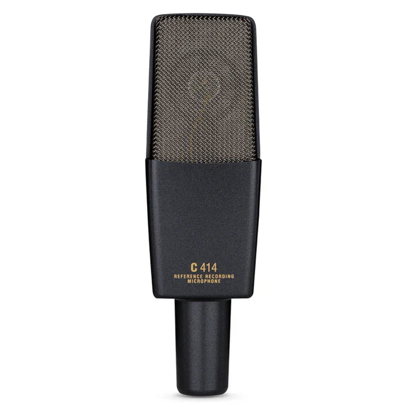 Black baifeili c414 cardioid condenser microphone xlr with large diaphragm and textured grille for streaming recording vocal