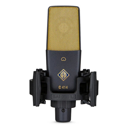 Black and gold baifeili c414 cardioid condenser microphone xlr with mesh grille for streaming recording vocal use