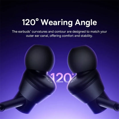 Black silicone baseus encok cz11 earbuds with mic 120°angle and 3.5mm jack wired design for comfortable fit