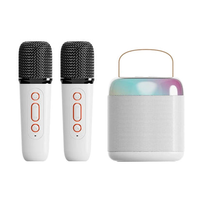 Basix speaker microphone wireless bt outdoor white karaoke microphones with rose gold buttons and portable home singing speaker