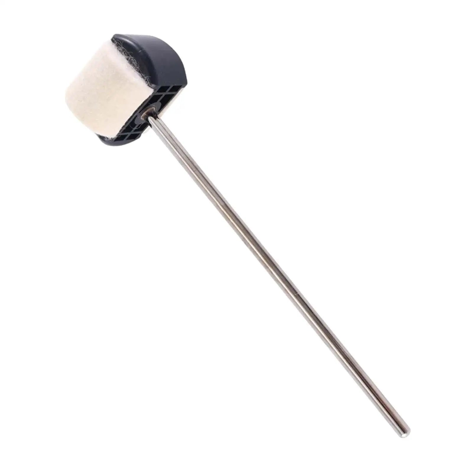 Black and white metal shaft bass drum pedal beater with textured grip handle durable for drum replacement parts