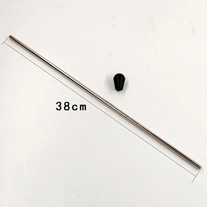 Silver metallic 38cm bass saxophone bracket rod with black plastic cap for stand bass accessories and type beat music use