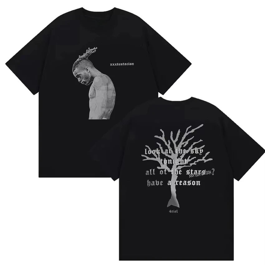 Rapper XXXTentacion New Album 2026 Merch T Shirt Men's Vintage Gothic Short Sleeve Cotton T-shirts Man Hip Hop T-shirts Unisex