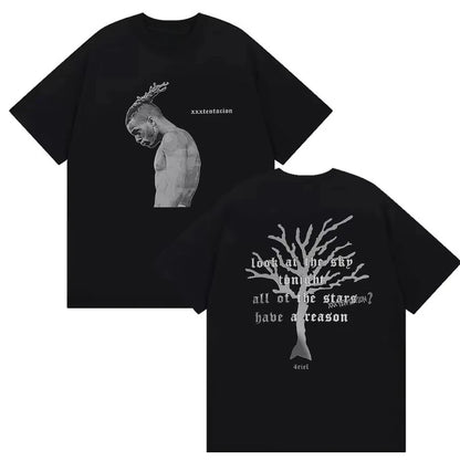 Rapper XXXTentacion New Album 2026 Merch T Shirt Men's Vintage Gothic Short Sleeve Cotton T-shirts Man Hip Hop T-shirts Unisex