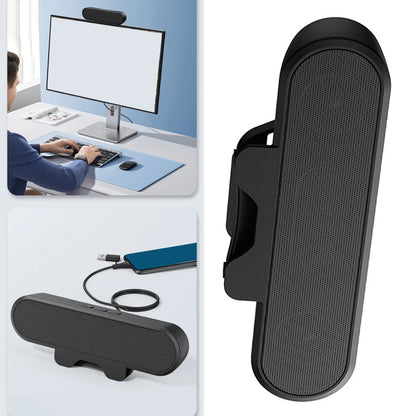 PC Speaker Desktop PC Speaker Easily Clamps Display Loud Sound Volume Control 10W USB High Definition Stereo for Entertainment