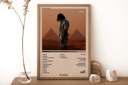 New French Pop Rapper Music Album Poster Aesthetics For Wall Art Mural Room Decor Canvas Print Pirture Office Hip Hop Band