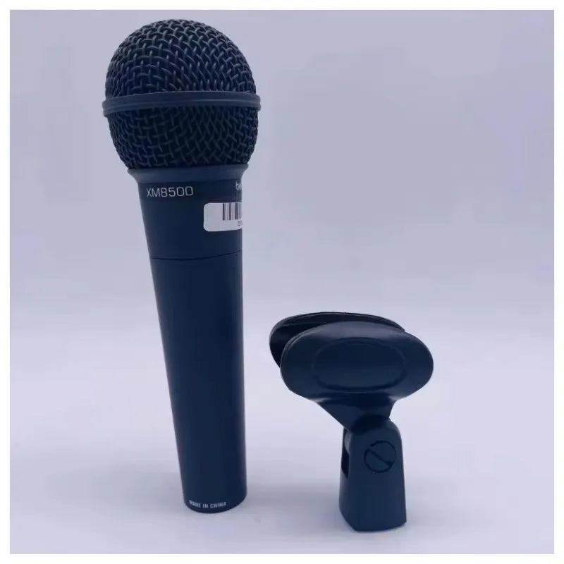 Behringer xm8500 dynamic cardioid vocal microphone karaoke mic in black with mesh grille and matching stand clip