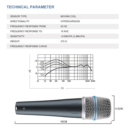 Black beta 57a kick drum microphone with silver steel mesh grille blue accent band and super cardioid dynamic sensor