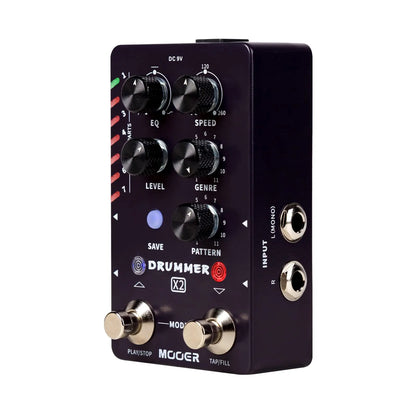 MOOER Drummer X2 Professional Stereo Multi Drum Machine with Fill function Tap Tempo function,Editor Software electric guitar