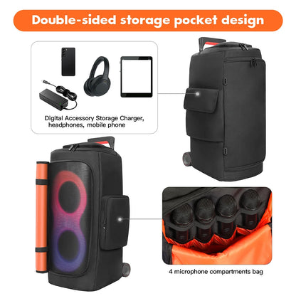 Portable Speaker Dust Case with Mic Pocket For JBL PARTYBOX 310 320 520 710 Speaker Storage Bag Party Speaker Carry Case Cover