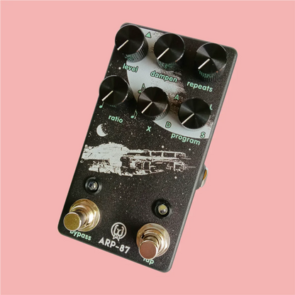 Black big man guitar pedal clone arp-87 multi-function delay pedal with six knobs for timing speed measurement and control