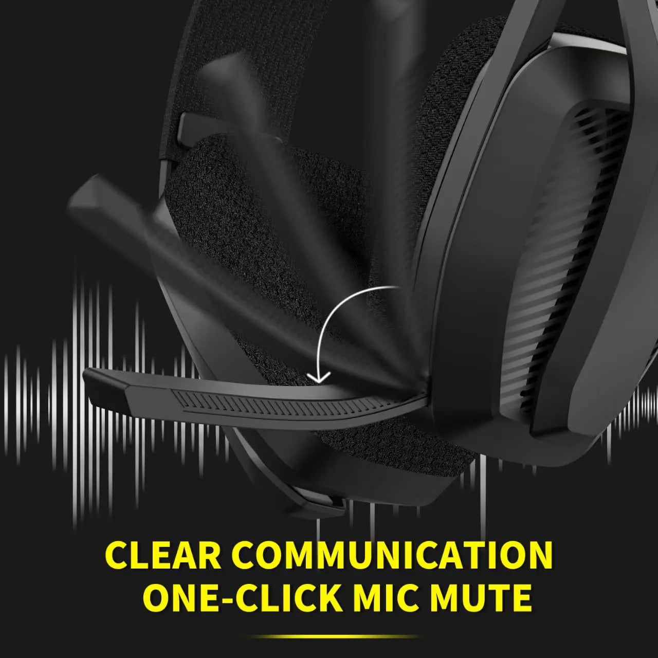 Black binnune wireless gaming headset with flexible mic and textured earcup padding for playstation bluetooth gaming